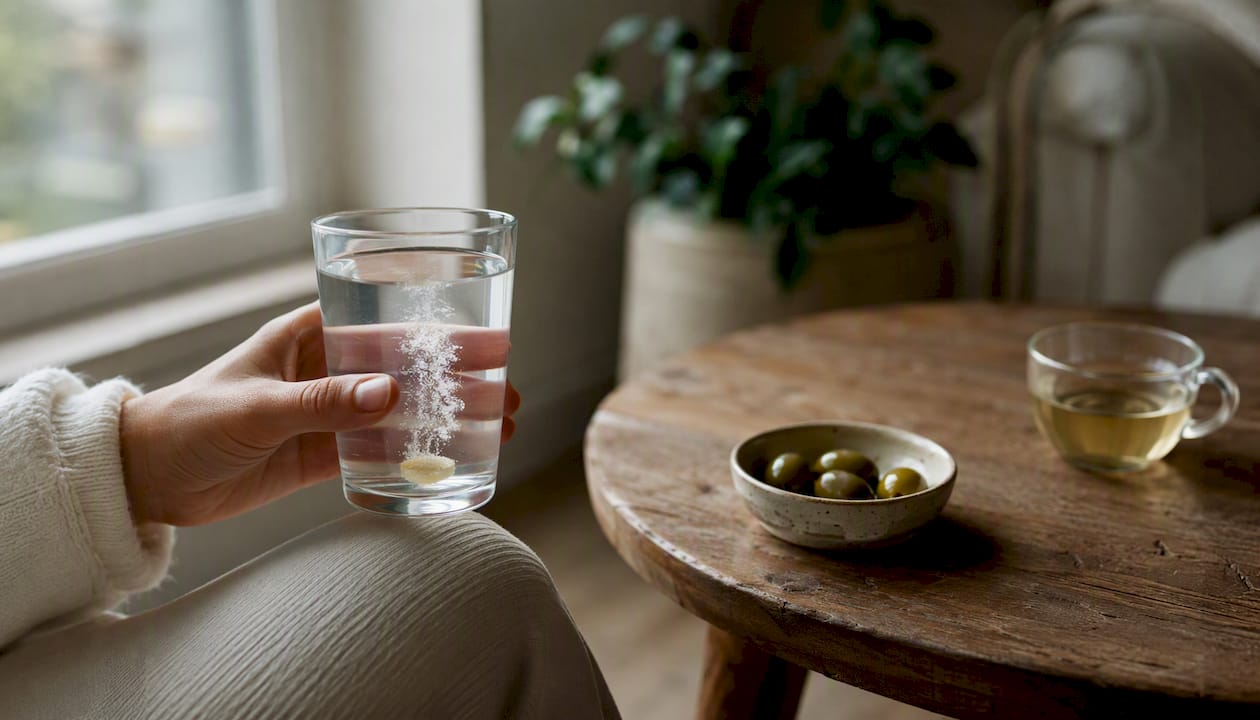 Omega-3 capsule dissolving in water