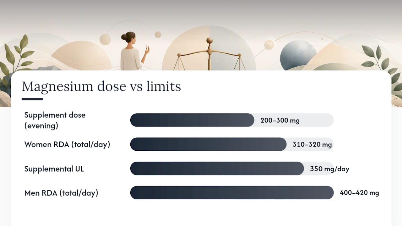 Diagram of magnesium intake timing and drug spacing