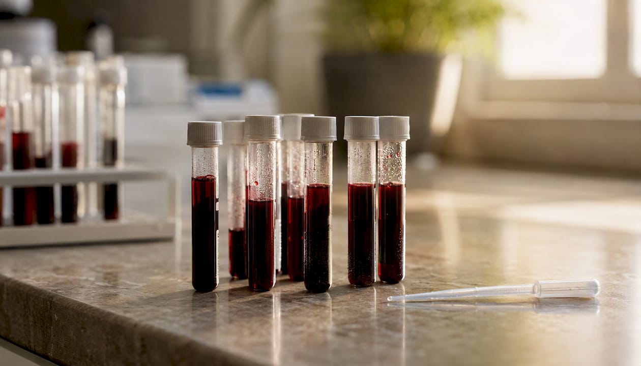 Blood sample vials for cholesterol testing