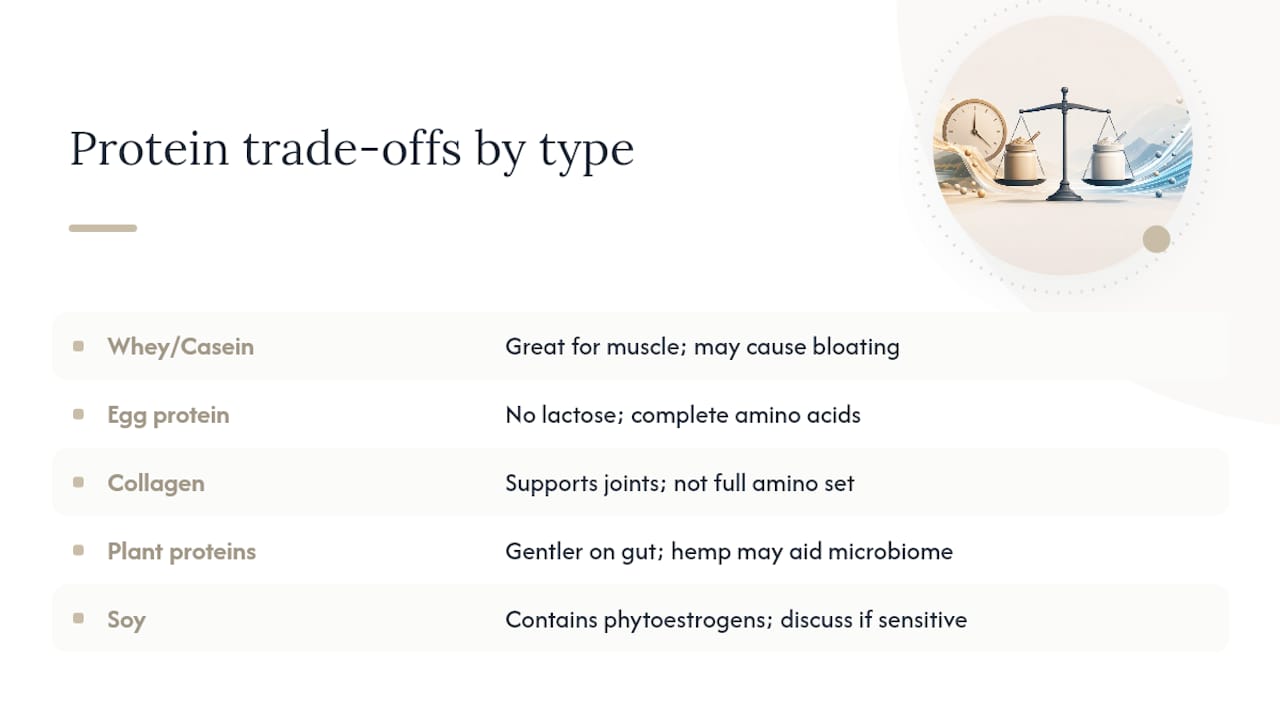 Health Upsides and Trade-Offs by Protein Type — overview diagram