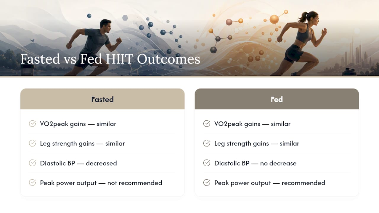 Fasted versus fed HIIT outcomes comparison
