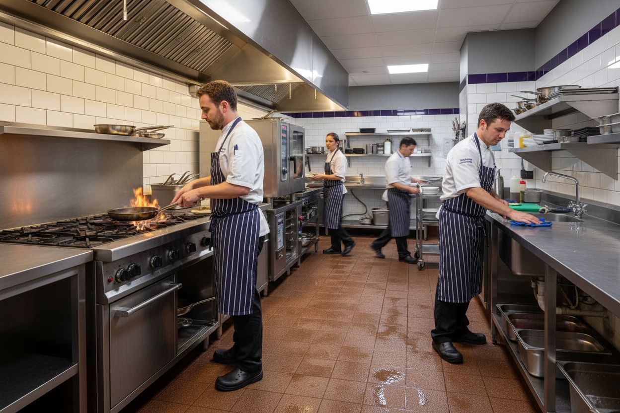 commercial kitchen quarry tiles