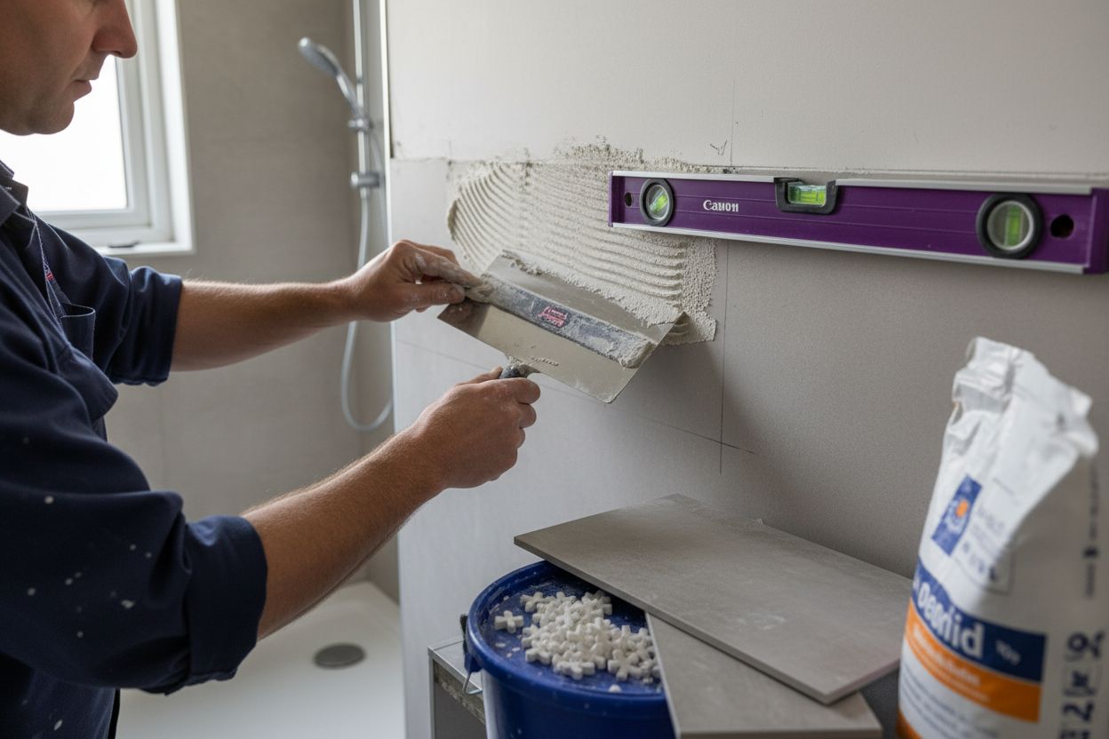 tile adhesive application