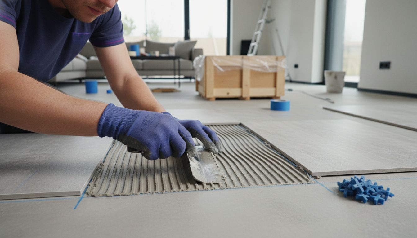 tile adhesive application