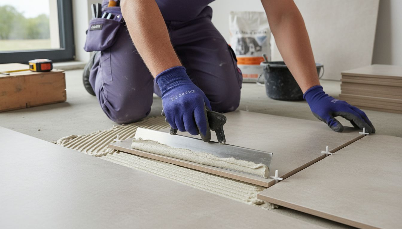 tile adhesive application