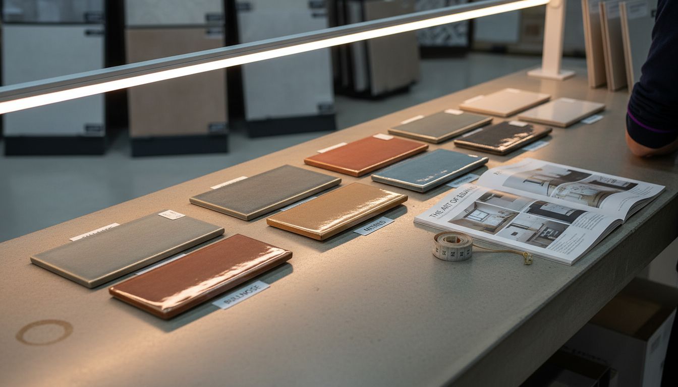 Different tile edge profiles on display