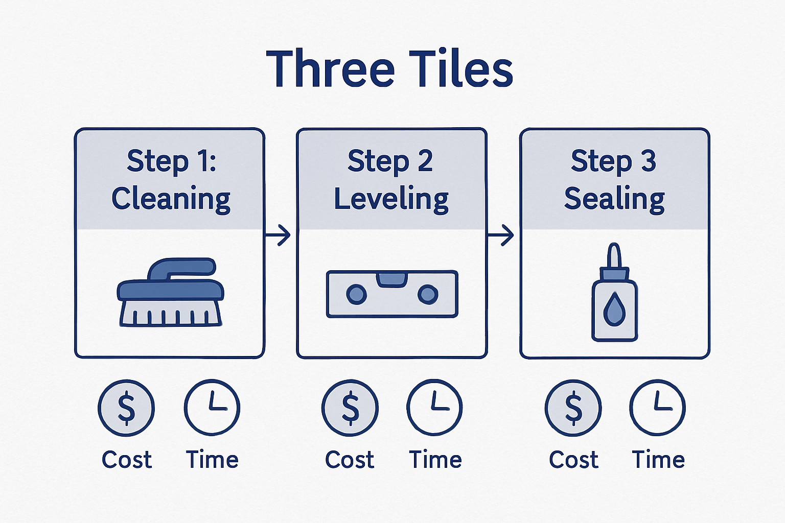 Infographic of key tiling preparation steps