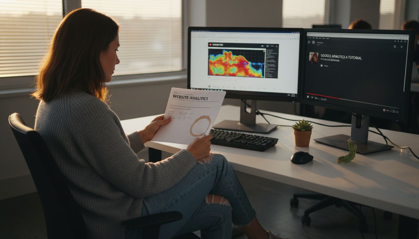 Analyst reviews website conversion heatmaps