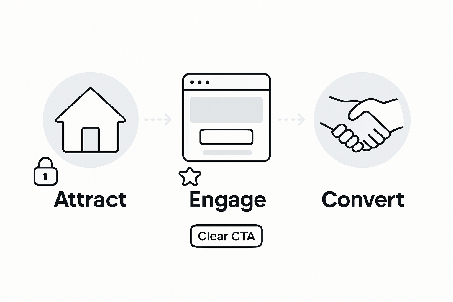 Website conversion pathway infographic