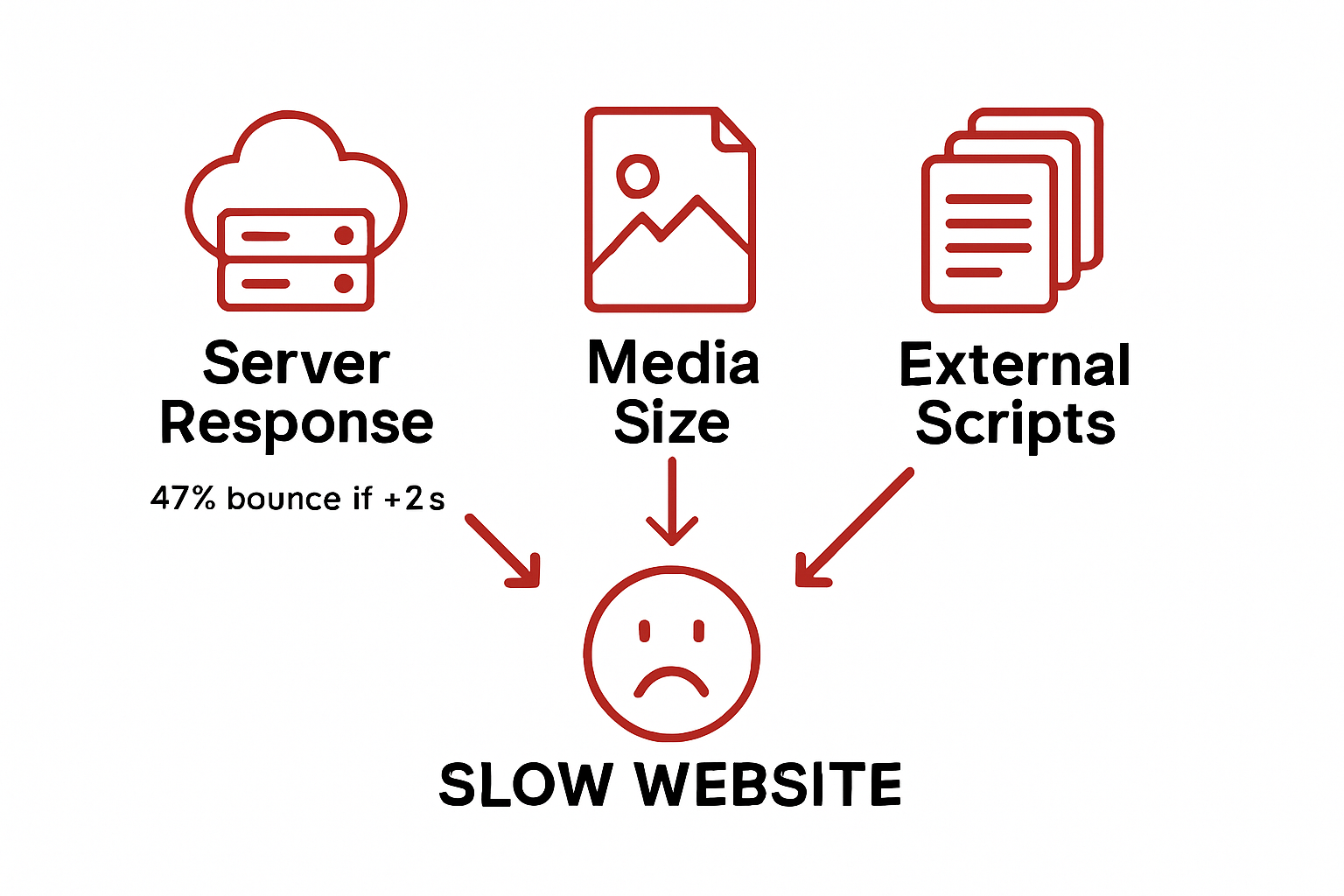 Common technical causes of slow websites