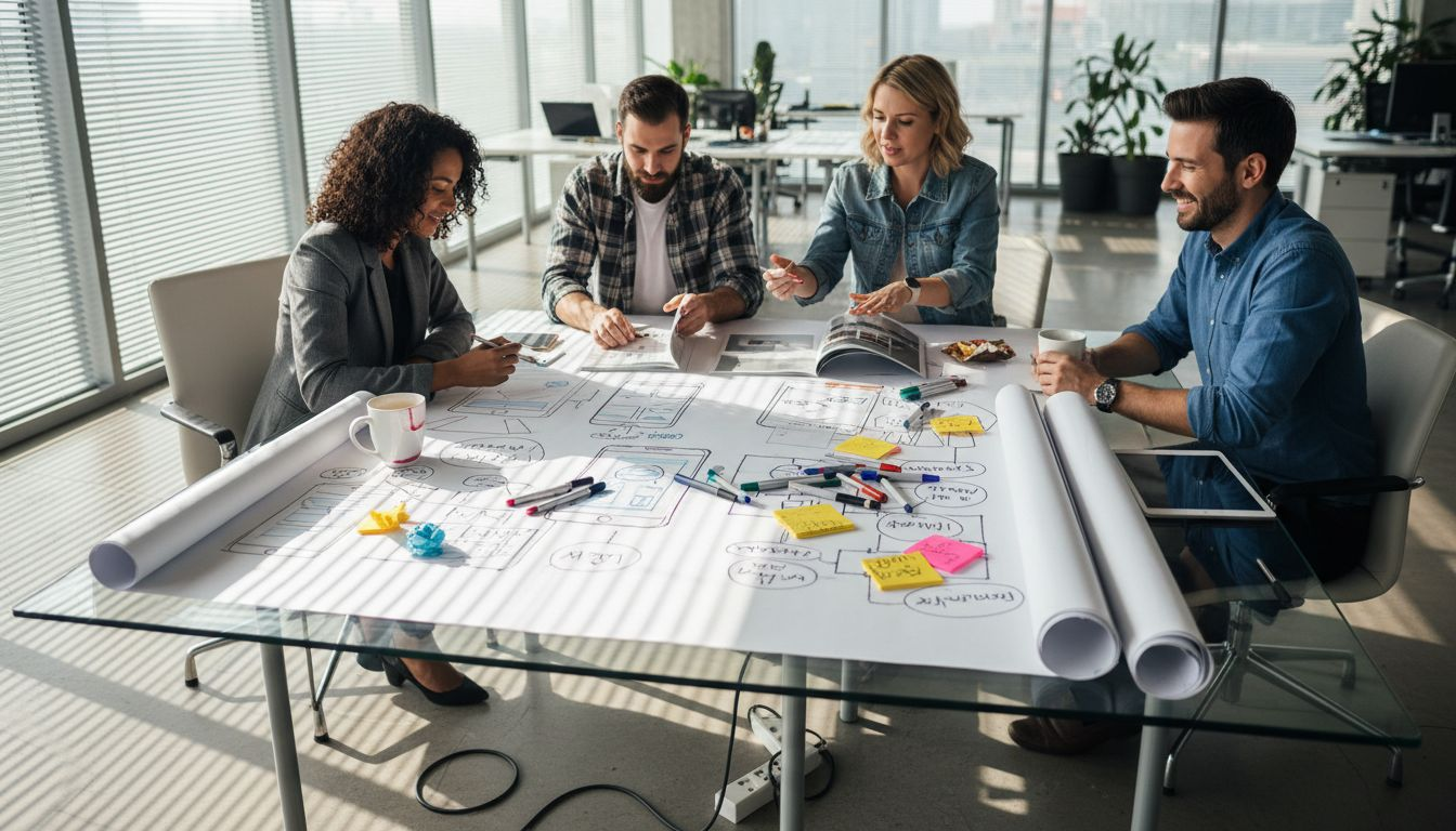 Creative team brainstorming product ideas