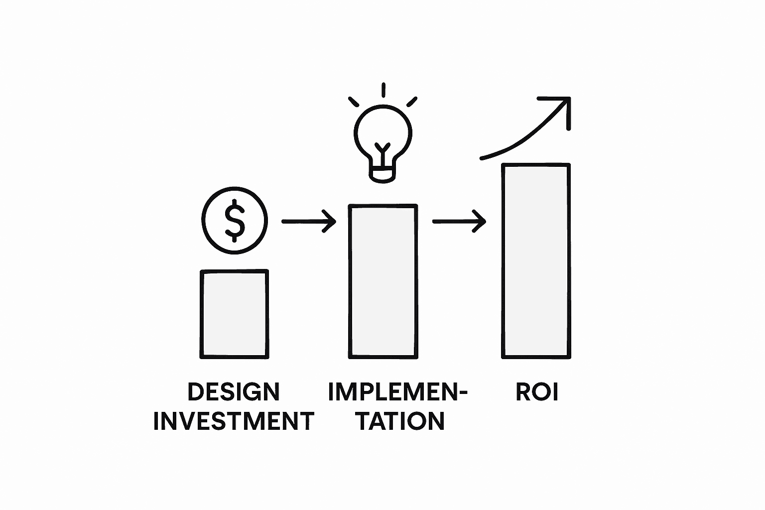 Infographic showing design ROI process