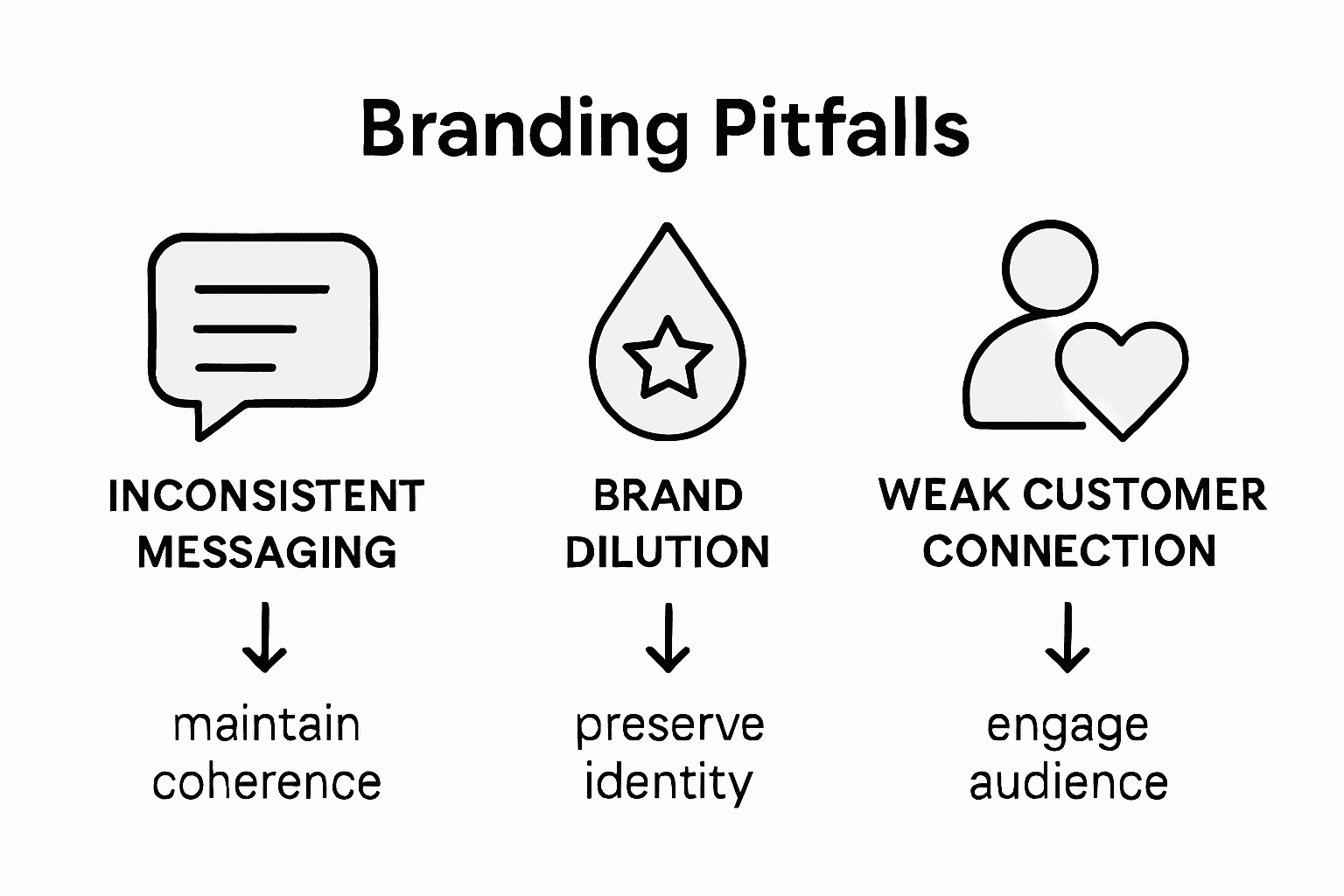 Infographic showing branding pitfalls in scaling businesses