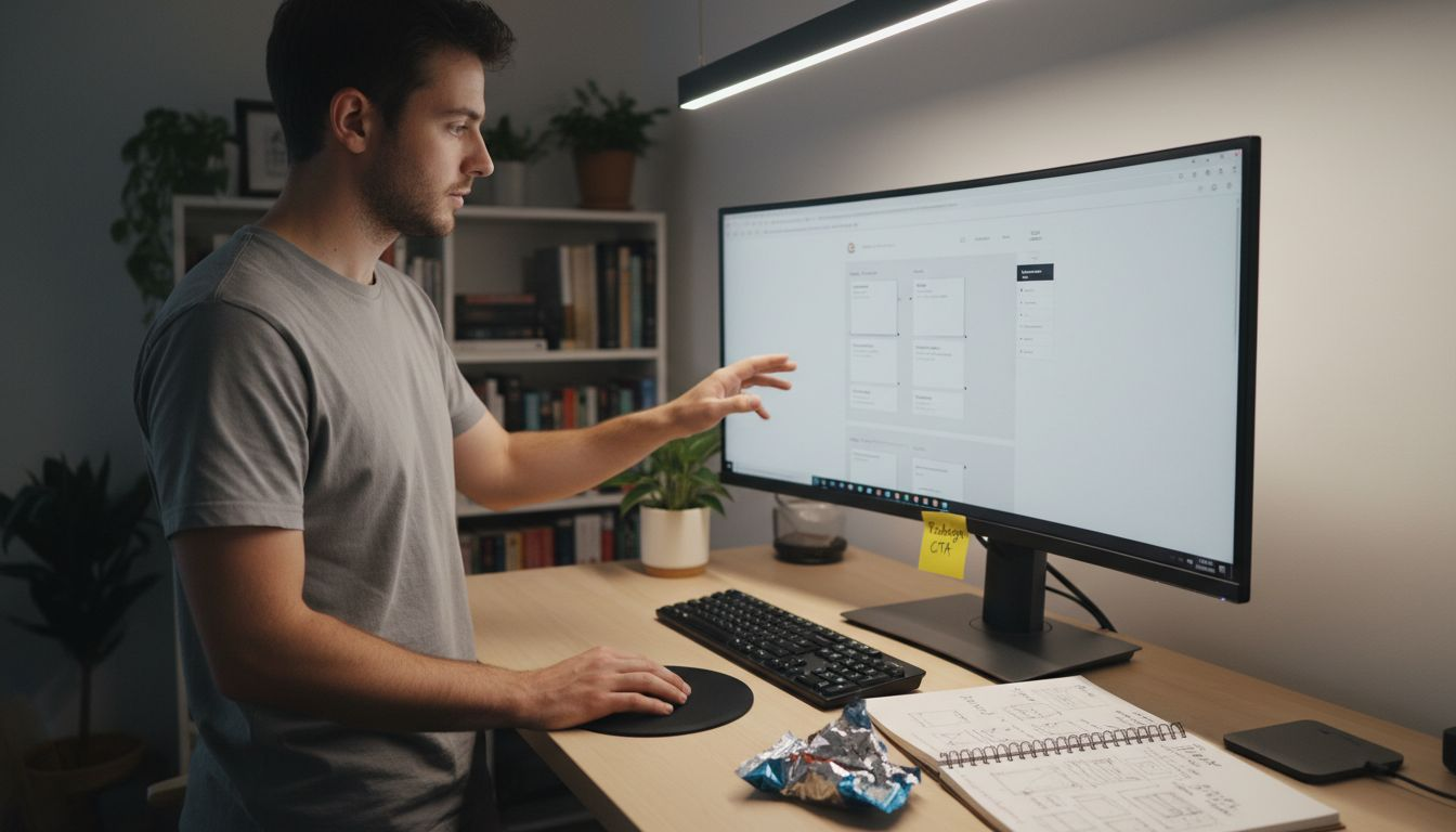 Web designer refining eCommerce homepage