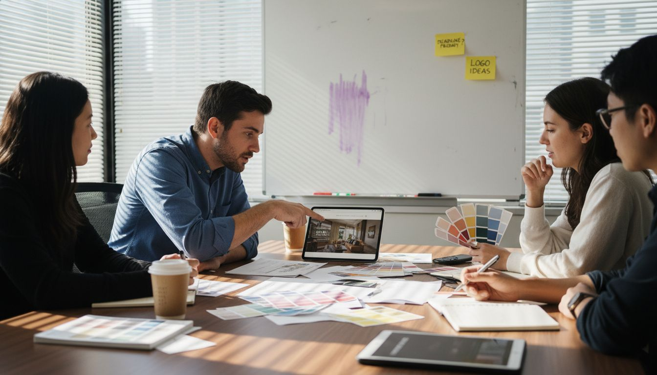 Creative team meeting on digital branding