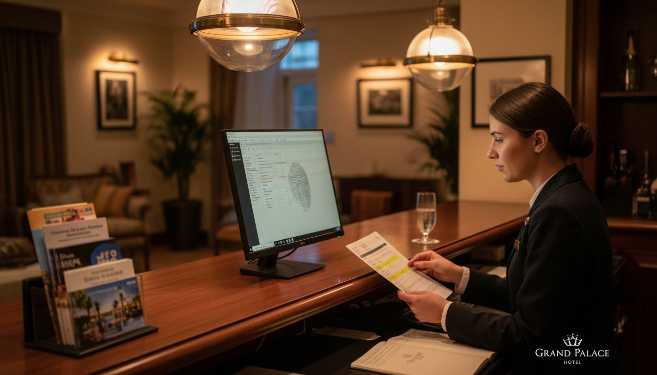 Concierge staff reviews guest profile information