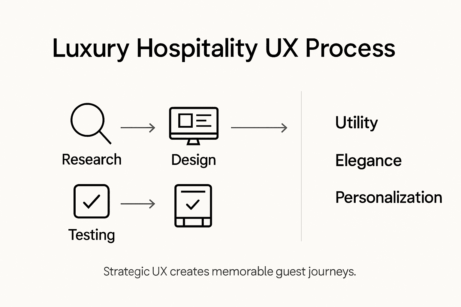 Infographic overview of luxury hospitality UX process