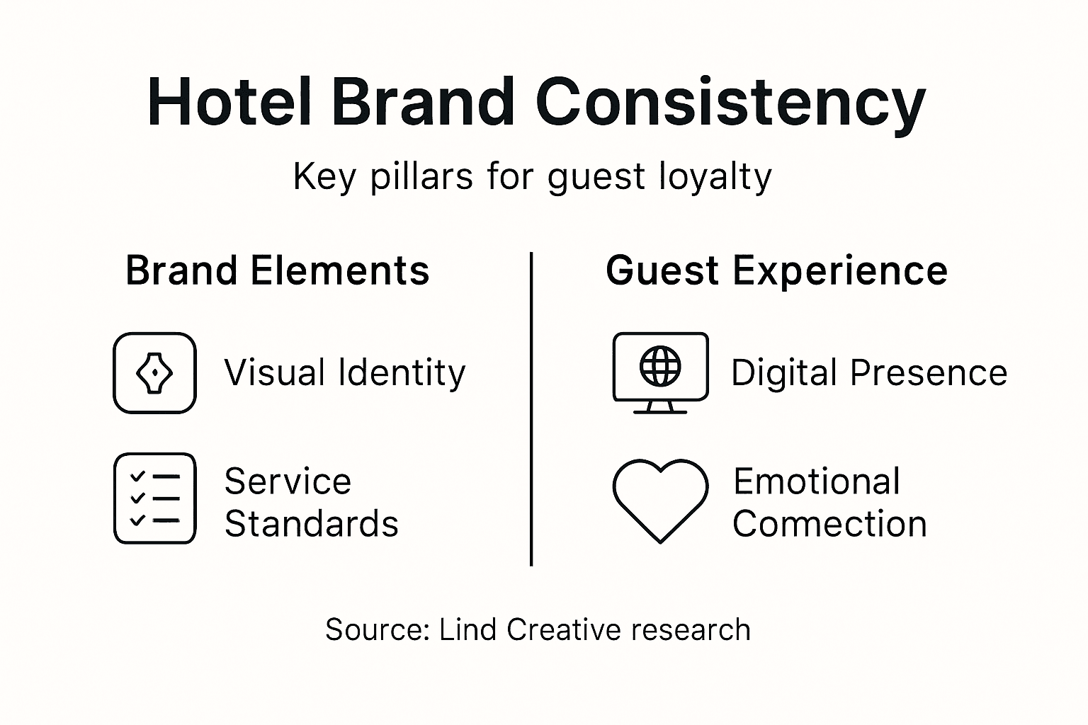 Infographic showing key pillars of hotel brand consistency