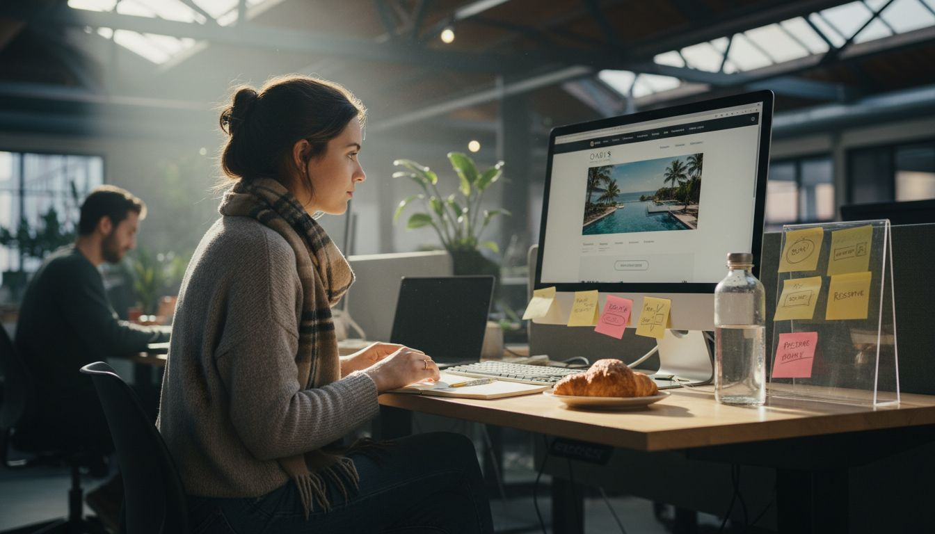 Web designer focusing on conversion elements