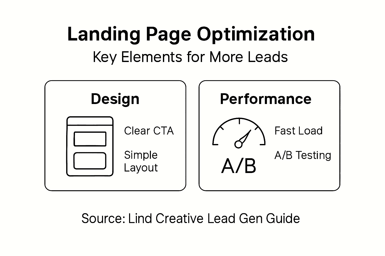 Infographic of landing page optimization key points