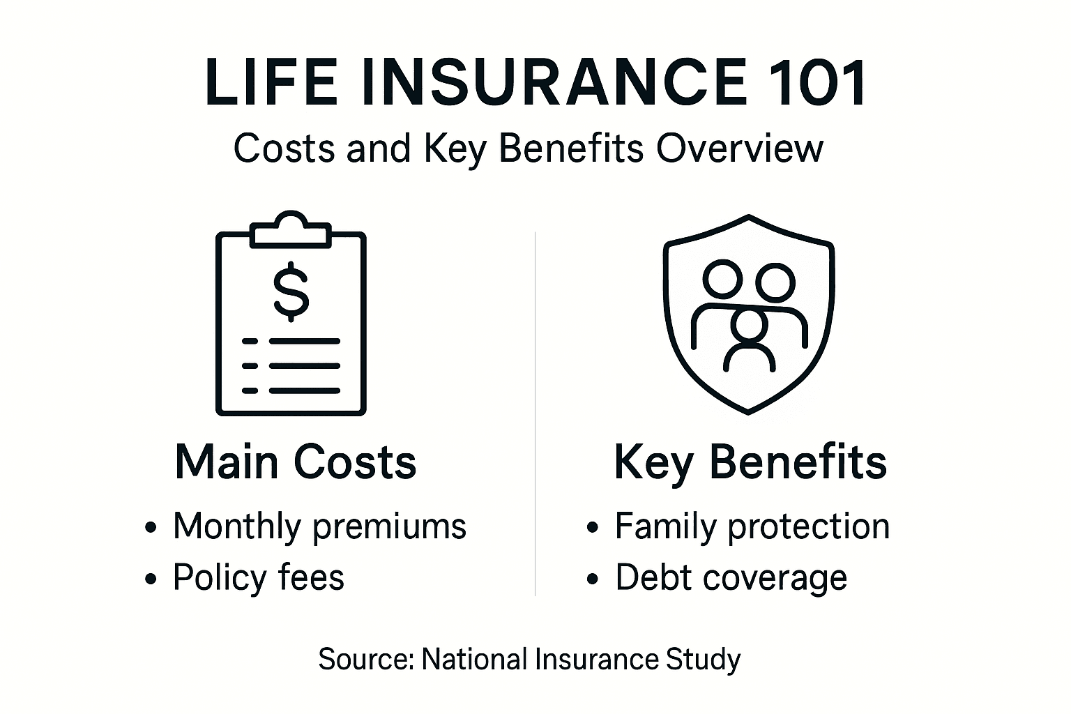 Infographic on life insurance costs and benefits