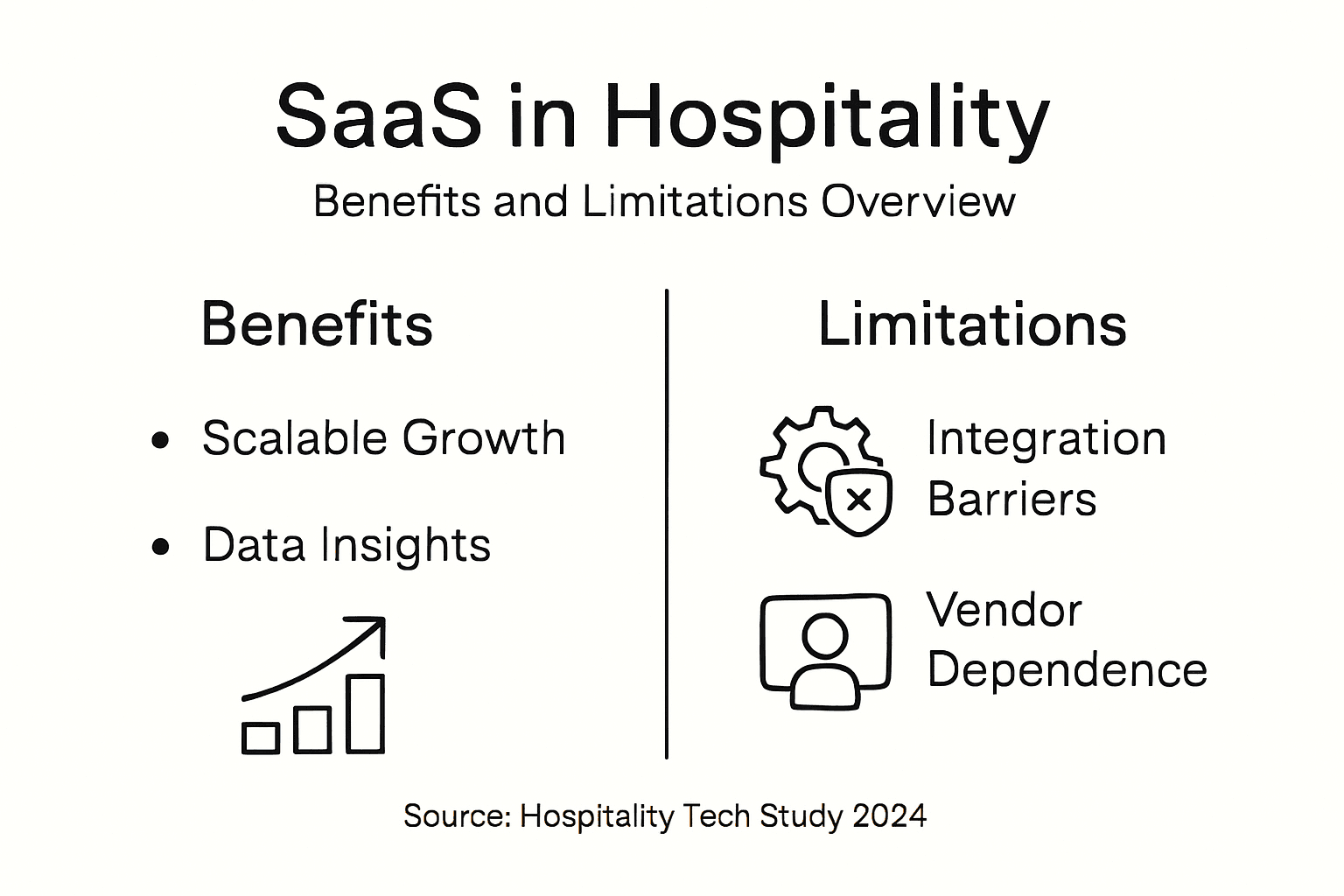 Infographic detailing SaaS benefits and limitations