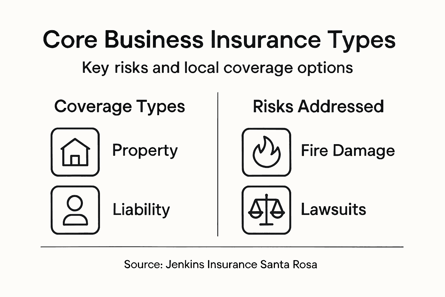 Infographic of core insurance types and risks