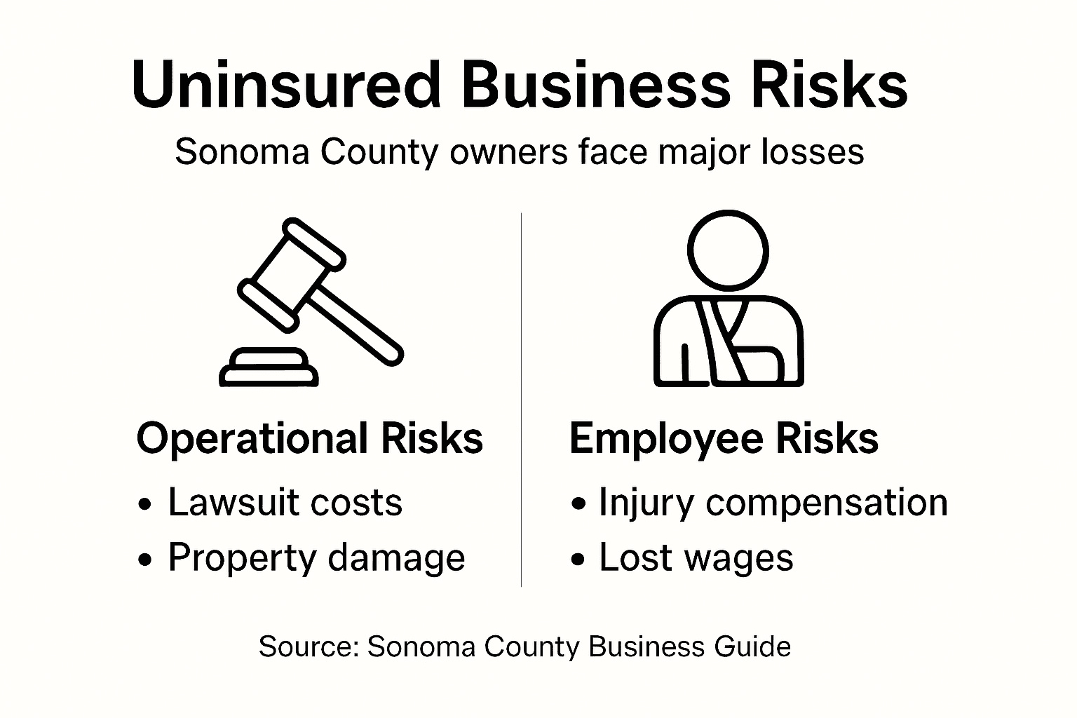 Infographic about uninsured business risks Sonoma