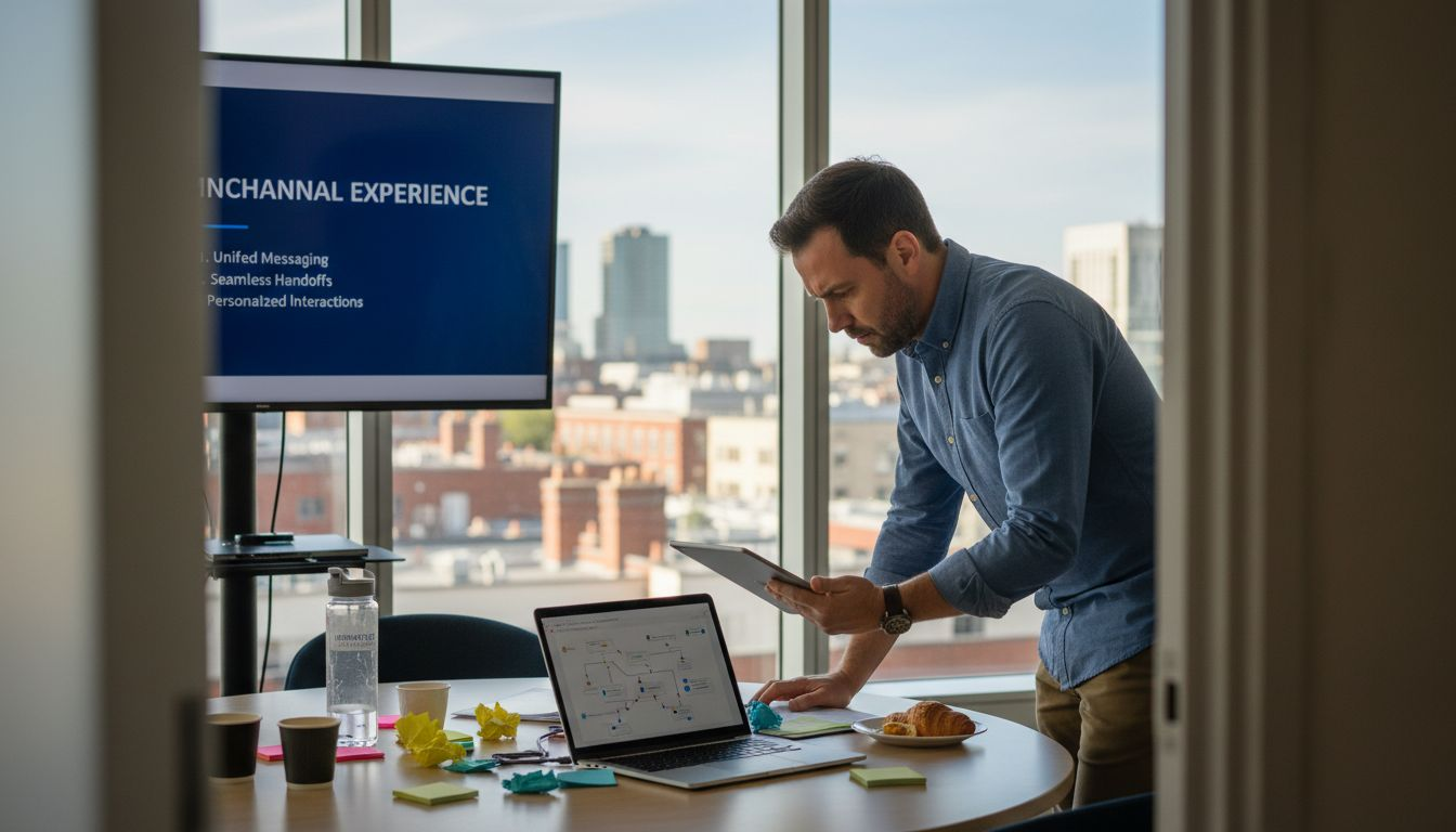 Brand manager coordinating omnichannel workflow