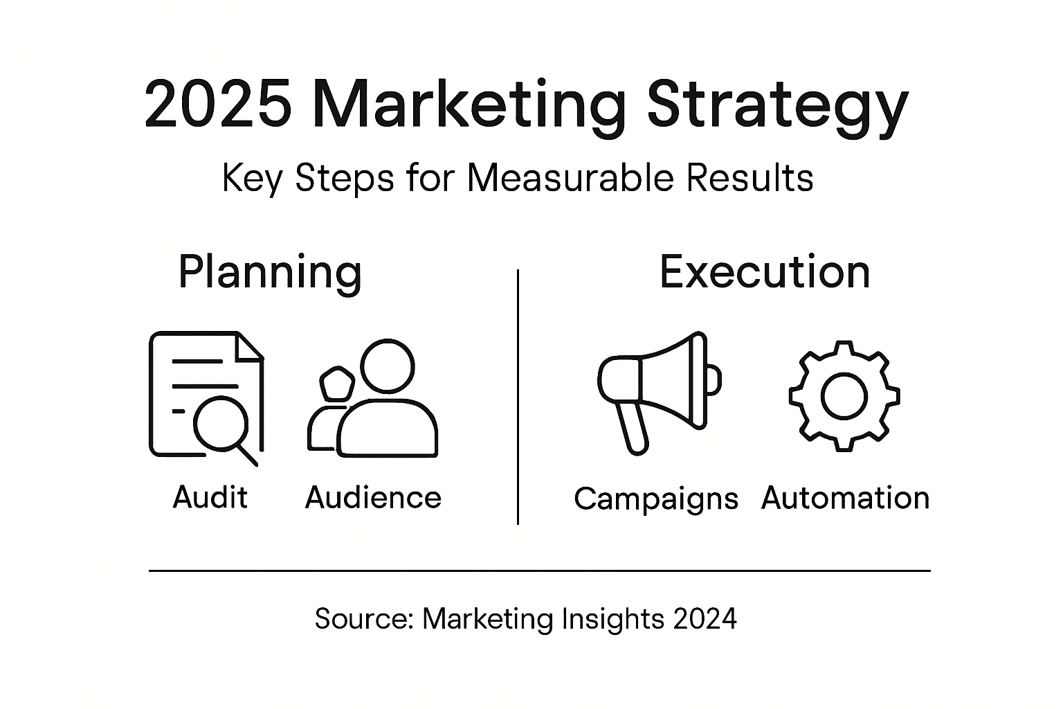 Infographic of 2025 digital marketing strategy steps