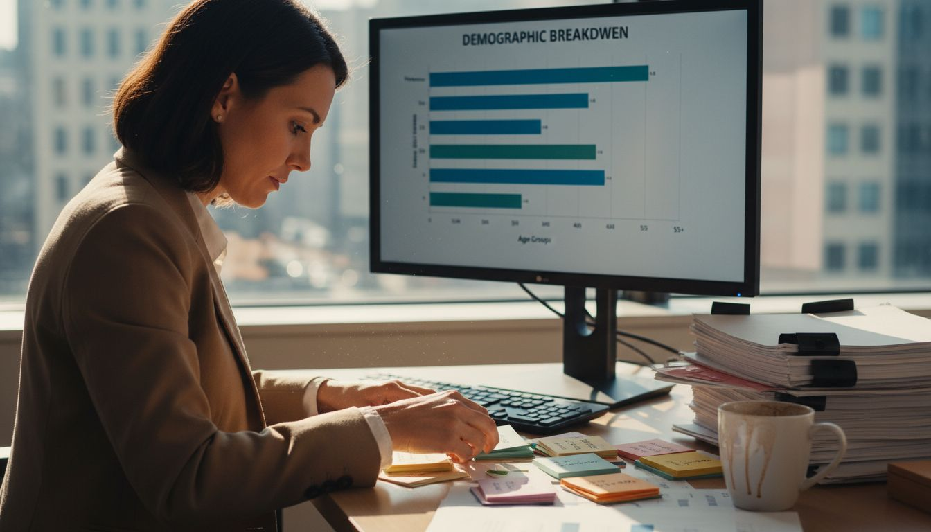 Analyst organizes demographic data workspace