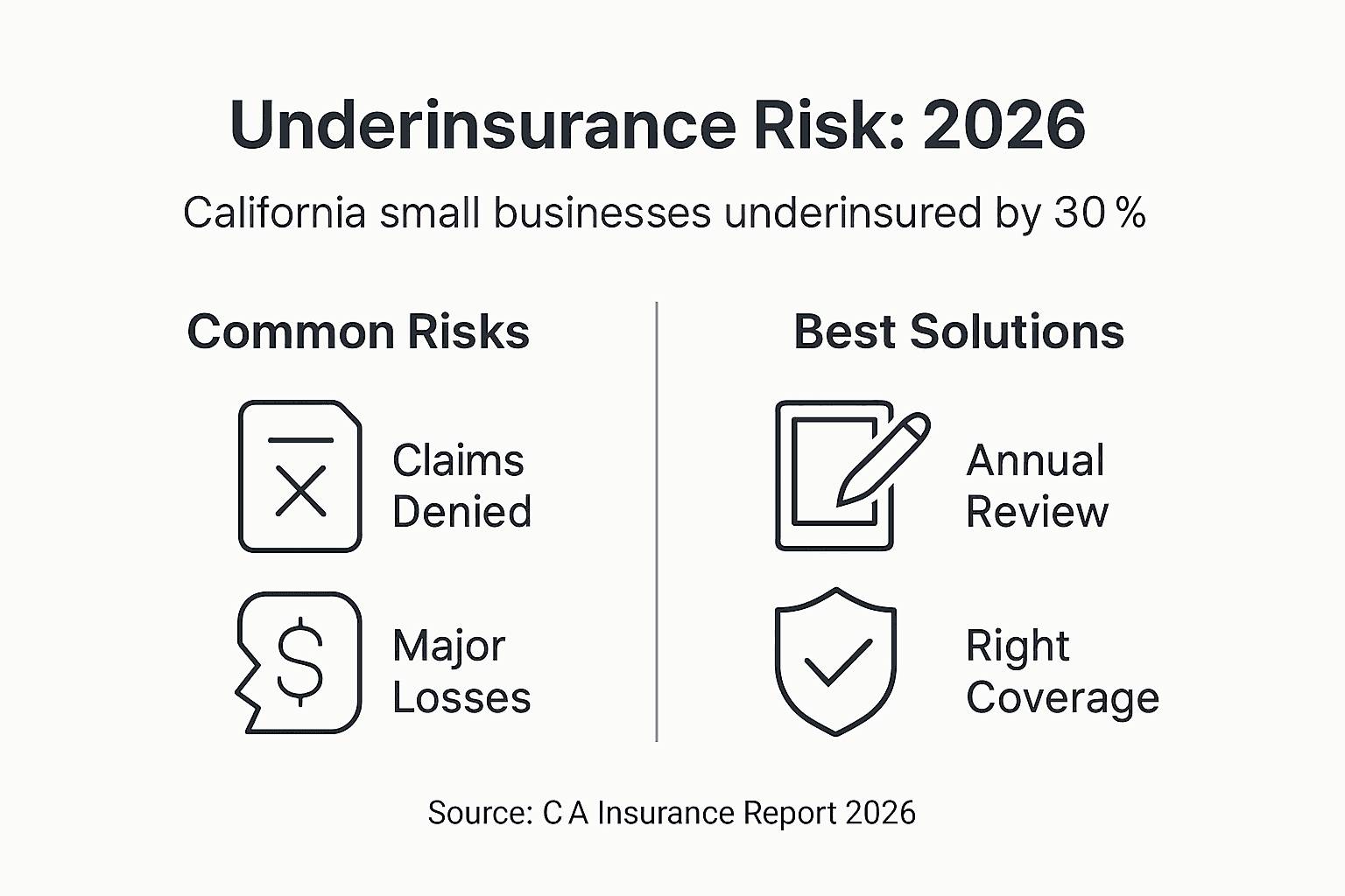Infographic on underinsurance risks and solutions in California