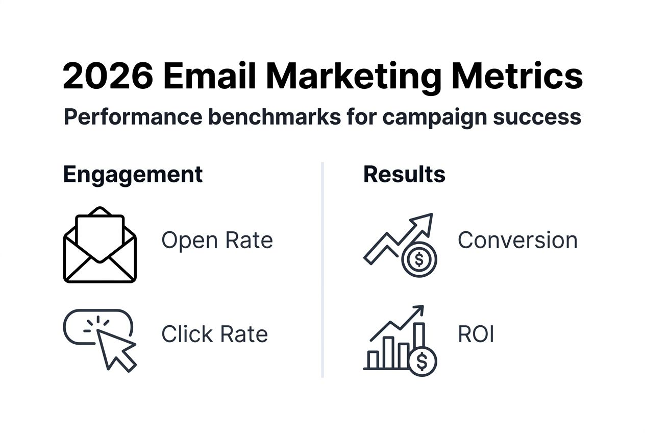 Infographic showing key email marketing metrics