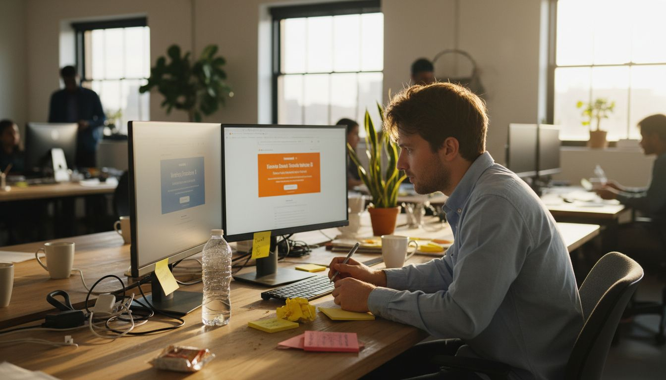 Analyst running A/B tests on website