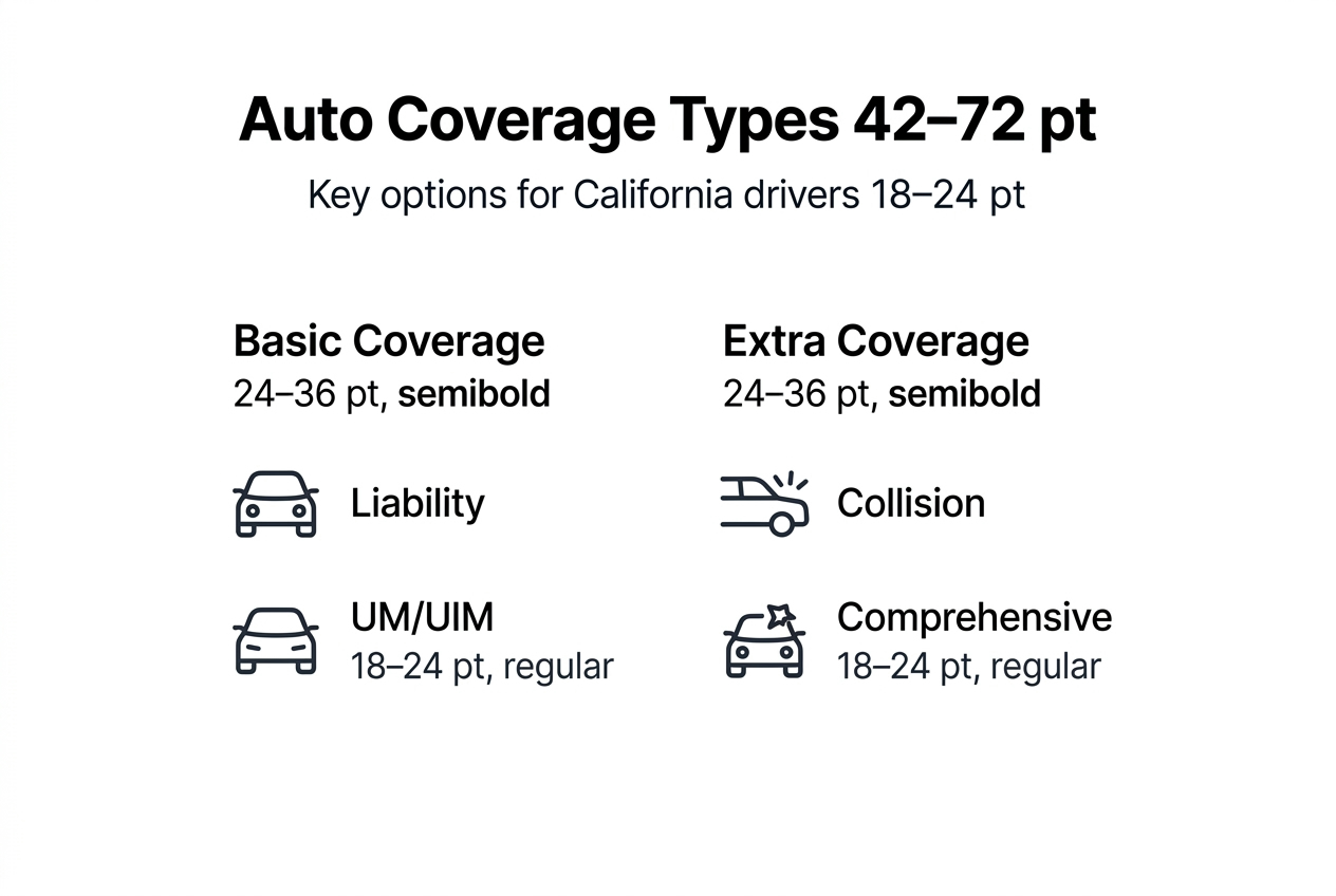 Infographic of California auto coverage types