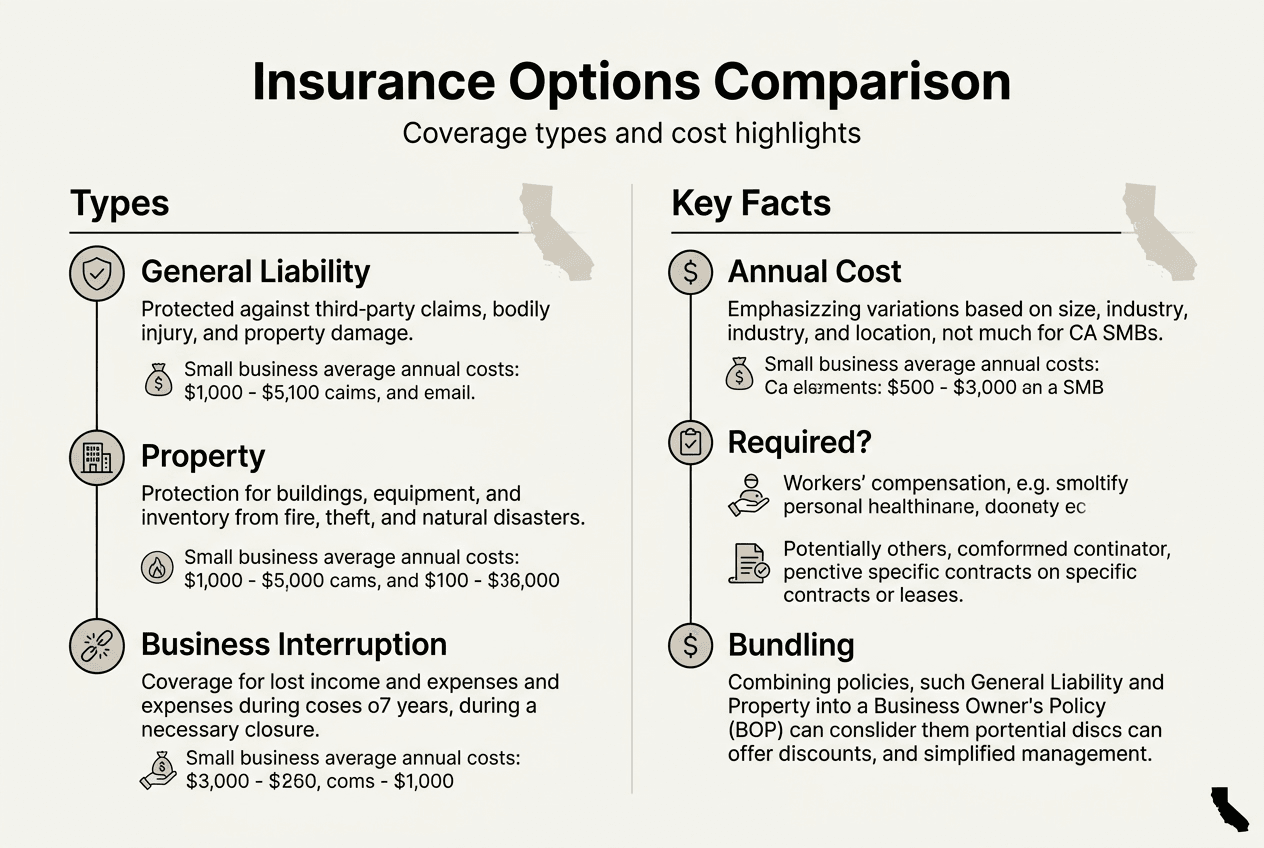 Infographic comparing insurance types and key facts