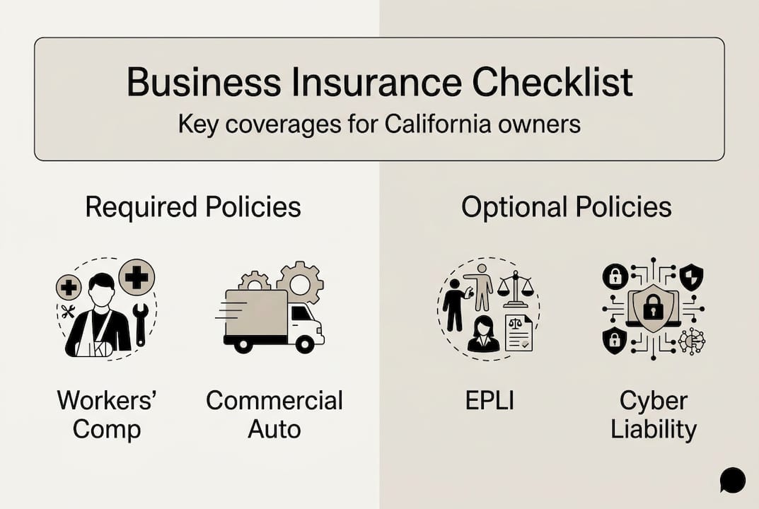 Infographic of required and optional insurance policies