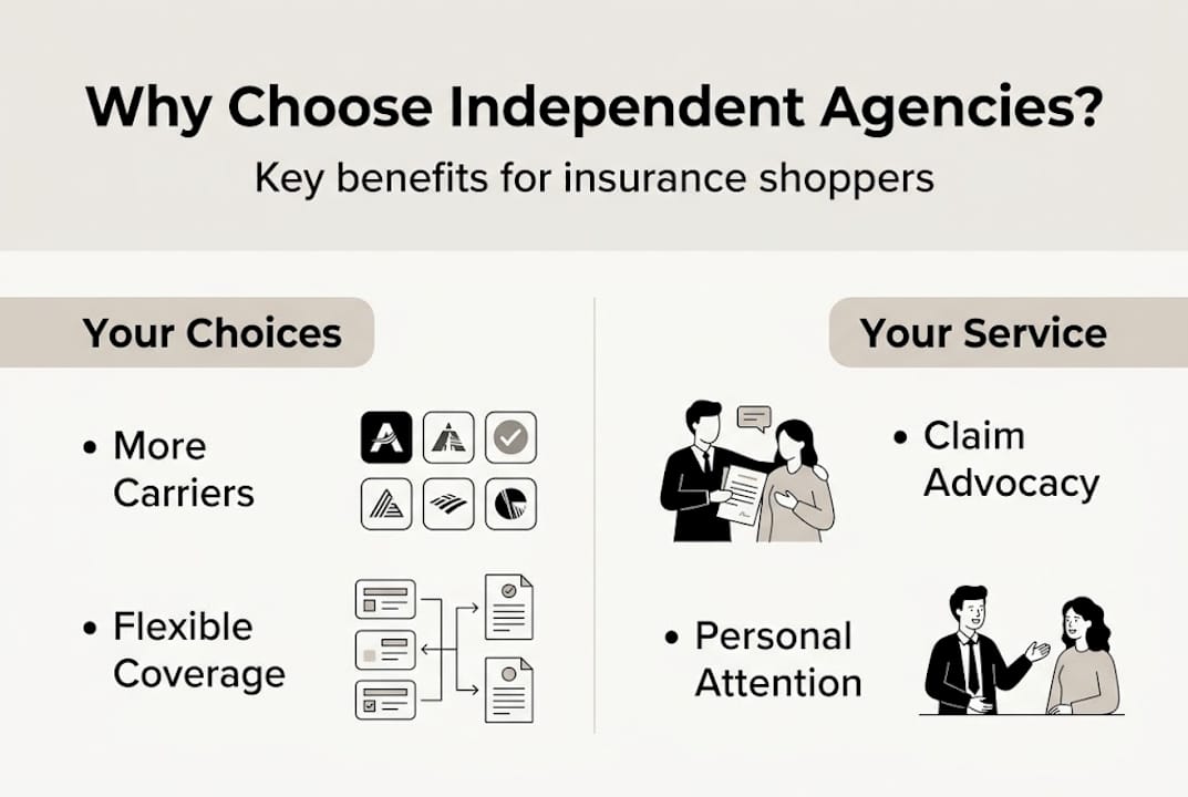Infographic outlining benefits of independent agencies