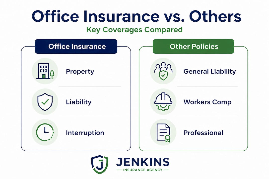 Infographic comparing office insurance to other policies