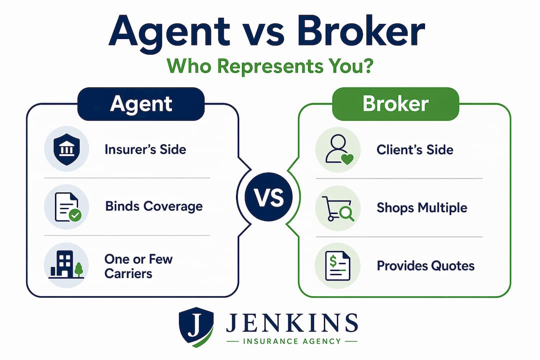 Infographic comparing agent and broker roles