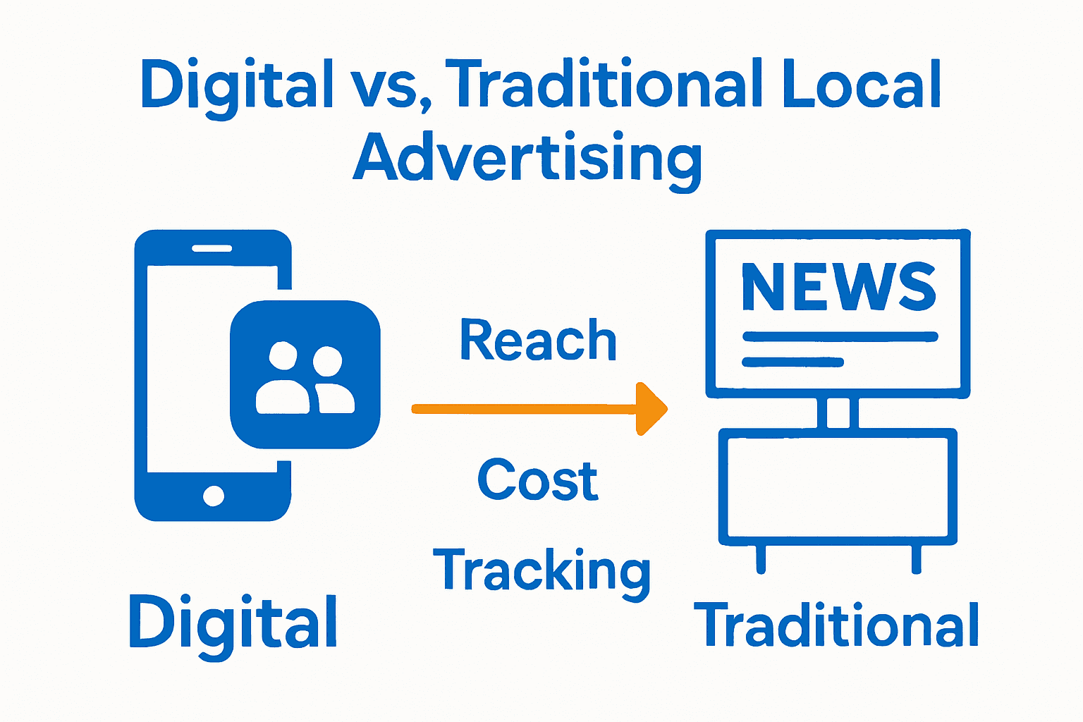 Infographic comparing digital and traditional local advertising