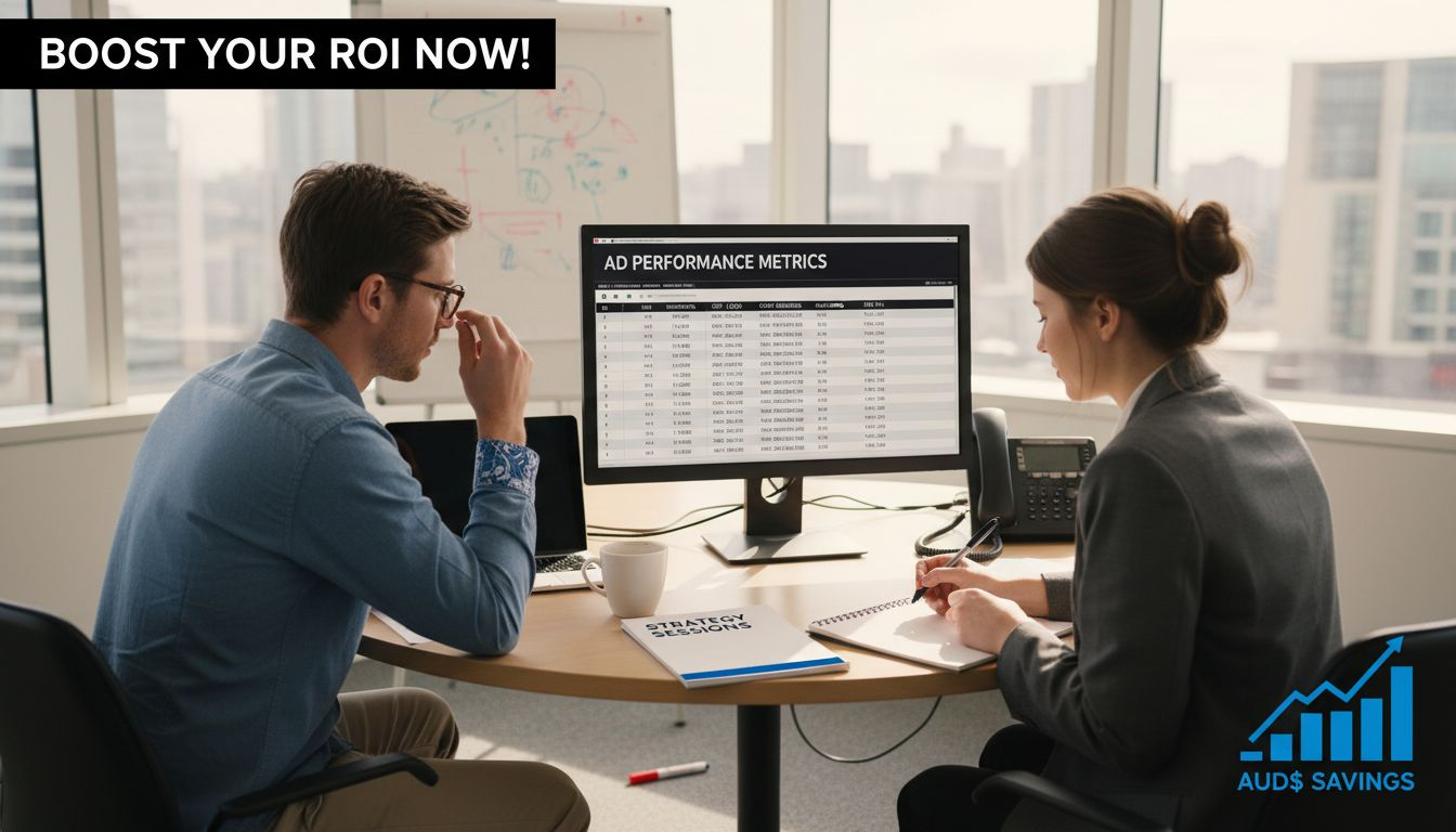 Marketing analysts discuss ad performance metrics