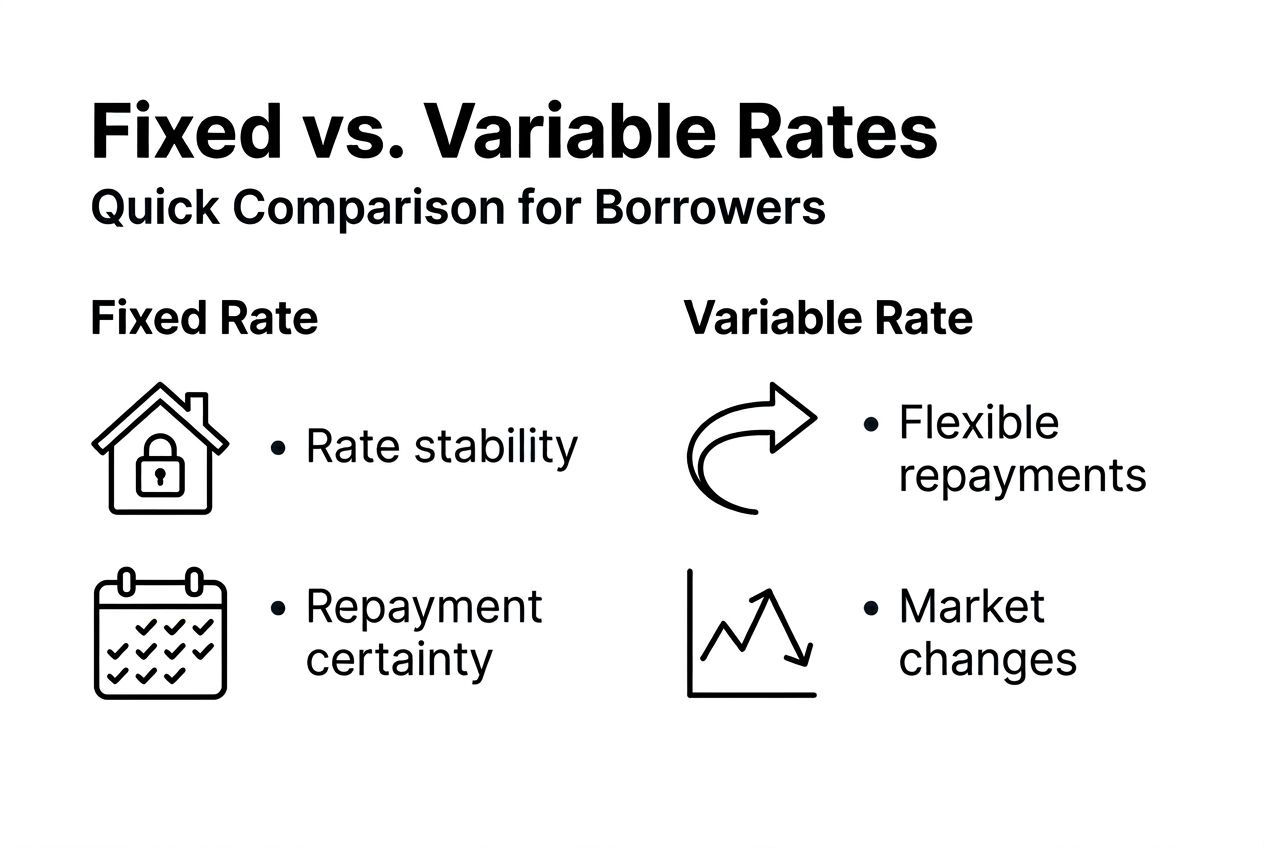 Infographic comparing fixed and variable loan rates