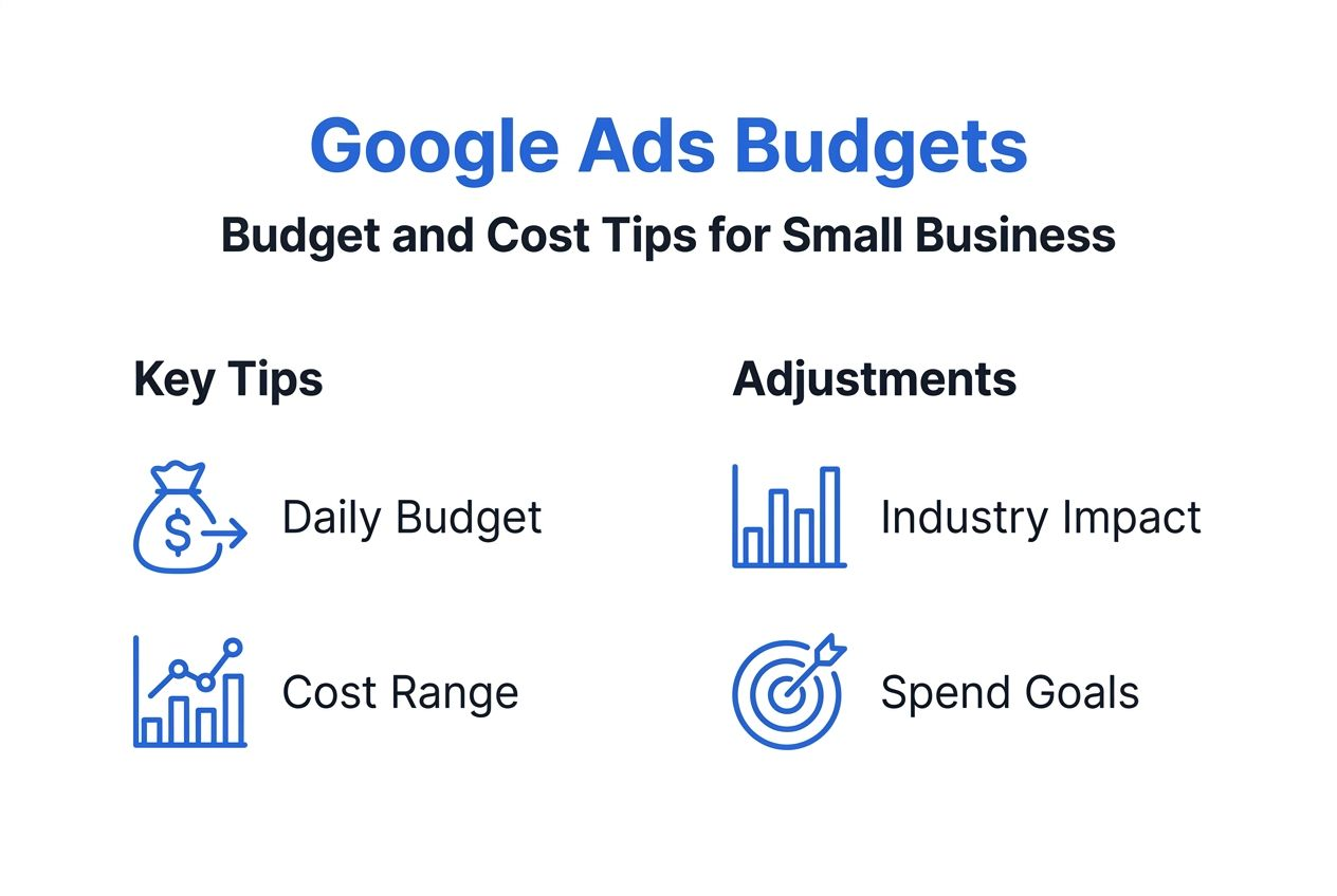 Infographic Google Ads budget tips overview