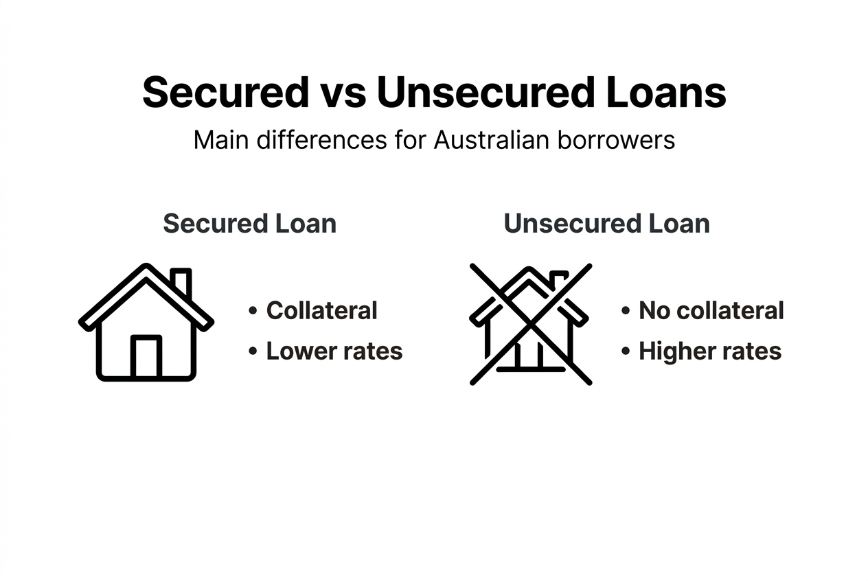 Infographic comparing secured and unsecured loans