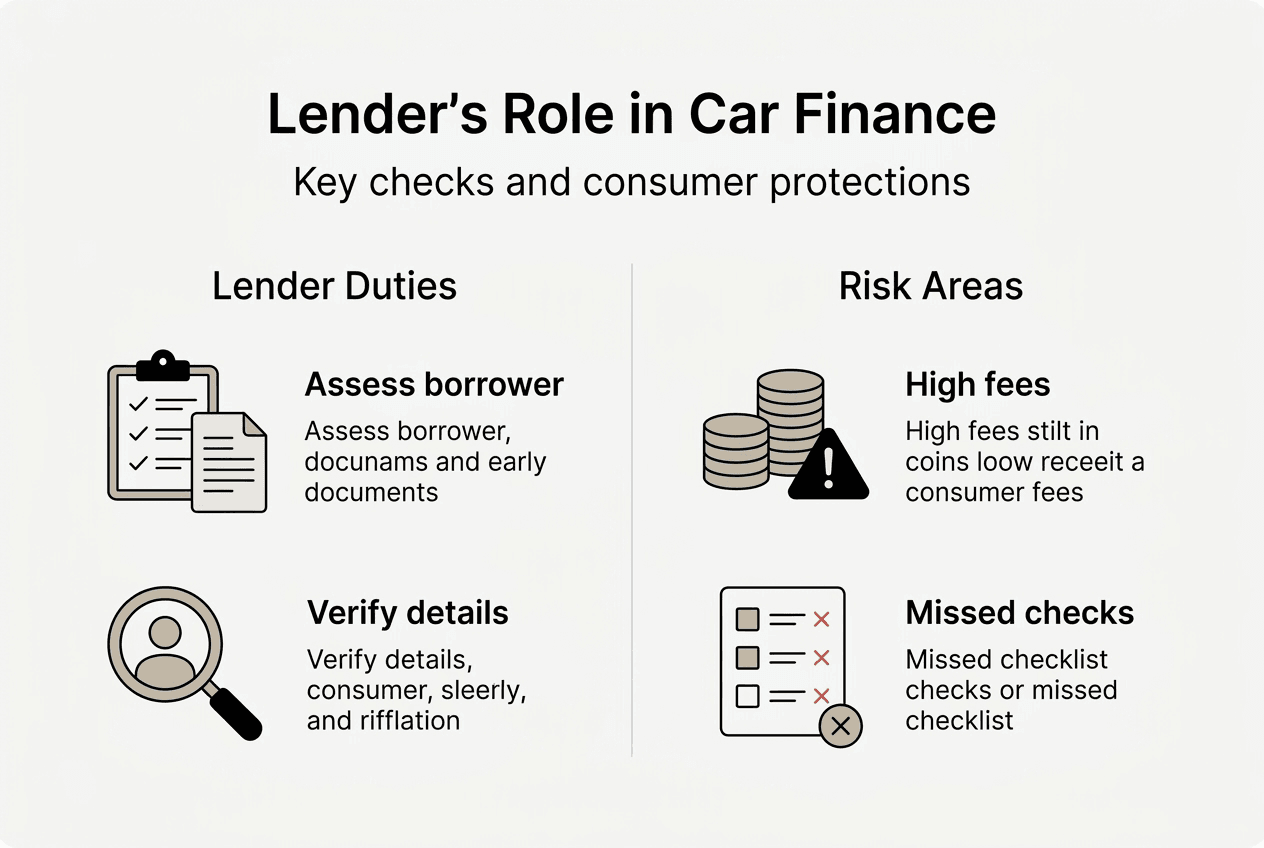 Infographic on lender duties and risks in car finance