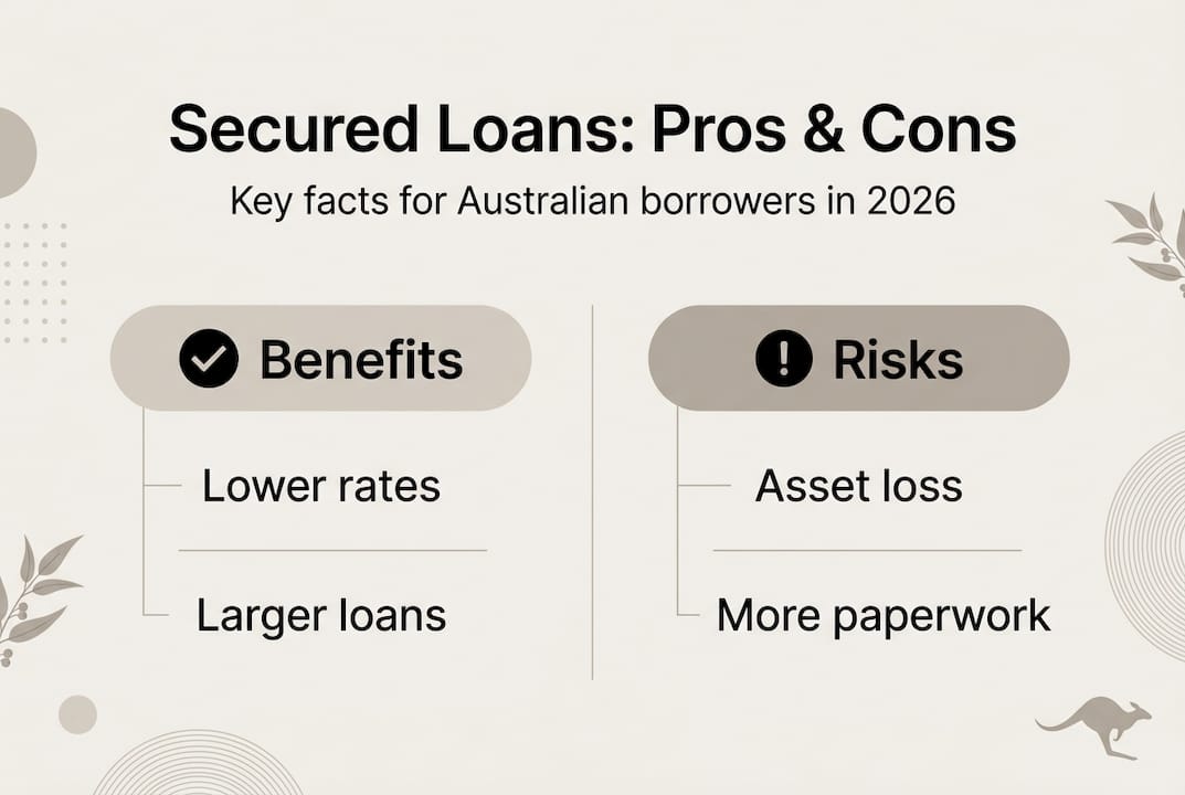 Infographic outlining benefits and risks of secured loans