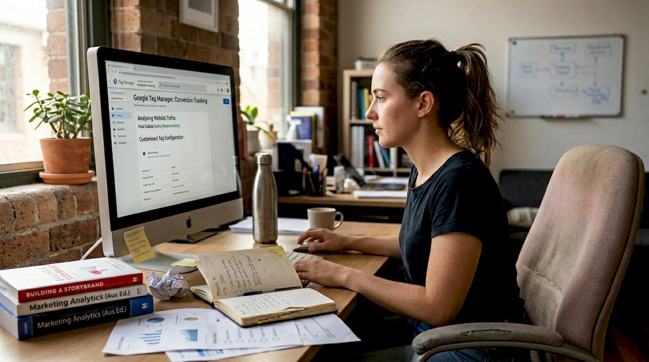 Entrepreneur adjusting ad tracking pixels
