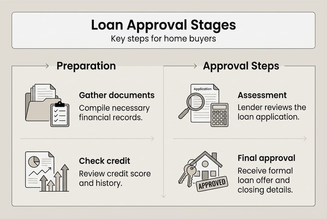 Infographic showing stages of home loan approval