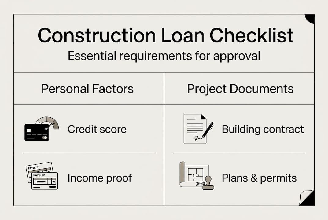 Infographic shows construction loan approval checklist